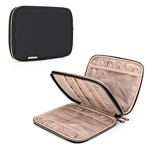 Trousse aiguille tricoter anti-perte sac double couche noir à poches - 2
