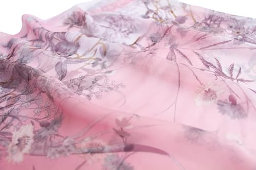 Image of Pokeedioty Scarfs for Women Lightweight Scarves Elegant Floral Pattern Sheer Scarfs Shawls Wraps