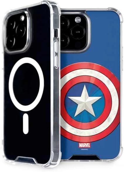Skinit Phone Case Compatible with MagSafe iPhone 14 Pro Max - Officially Licensed Marvel Captain America Shield Design