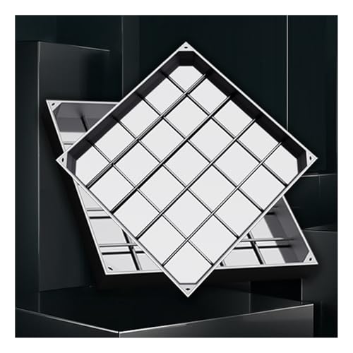 Plaque d'égout Invisible en Acier Inoxydable, Plaque d'égout encastrée en Acier Inoxydable pour terrasse extérieure, Jardin et autoroute (8 cm, 40 x 40 cm / 15,7 x 15,7 Pouces)