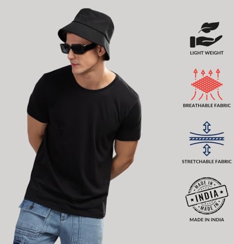 Image of ADRO T Shirts Pack of 3 Mens Tshirts Cotton T Shirts for Men Pack of 3 T Shirts Regular fit Tshirts Combo T Shirts Solid Tshirt for Men
