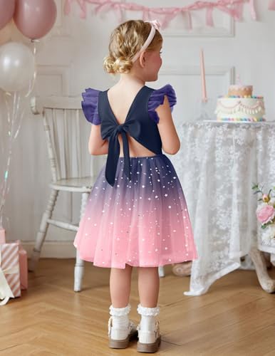 Arshiner Toddler Tutu Dress Little Girls Summer Tulle Backless Party Birthday Cotton Dresses 2-6Y3