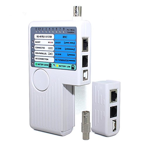 LingsFire Multifunctional Remote Network Cable Tester Rj11/ Rj45 /USB/BNC LAN Cable Cat5 Cat6 Wire Tester