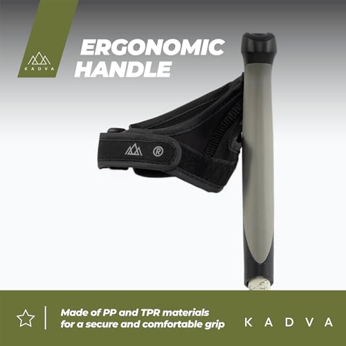 Bastones de marcha nórdica ajustables 84-135 cm KADVA Halna verde con mango resistente de TPR 3