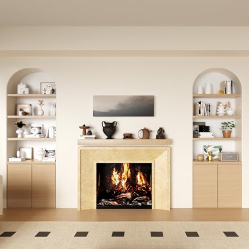 2pcs Floating Shelf Bracket Heavy Duty Floating Mantel Bracket Black Metal Decorative Floating Shelf Hardware Hidden Shelving Mounting Brackets (28″X6″X1″) - image 9