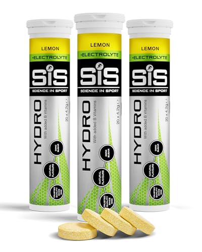 Science in Sport HYDRO Tabletten 60 Stk. Zitrone - Elektrolyte Tabletten, Vegan, Brausetabletten zur Hydration und Zuführung von Elektrolyten