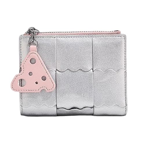 New Women's Short Wallet Multiple Card Slots Card Bag Compact Exquisite Coin Purse With Pendant2