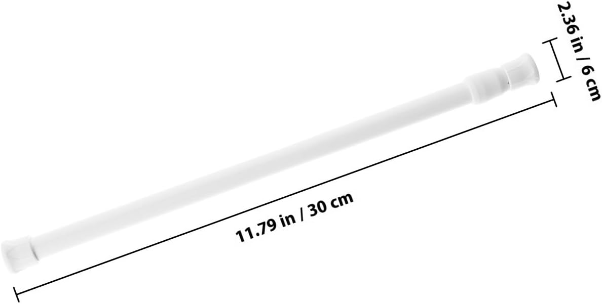 jojofuny Extendable Shower Curtain Rod Bracket with 3pcs Rotatable Adhesive Rings, Telescoping Tension Rod 30-50cm for Bathroom Curtain Hanging and Clothes Drying