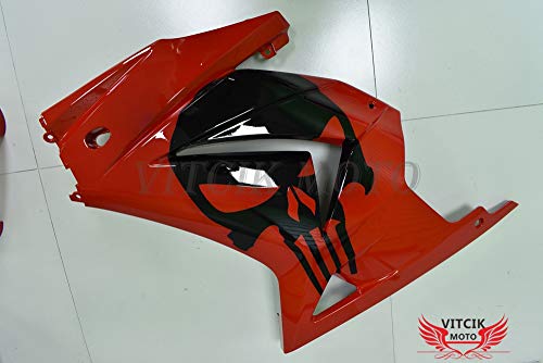 Vitcik (Fairing Kits Fit For Ex250R Ninja 250 Ex-250R Zx250 2008 2009 2010 2011 2012) Plastic Abs Injection Mold Complete Motorcycle Body Aftermarket Bodywork Frame (Red & Black) A065 #TOP4