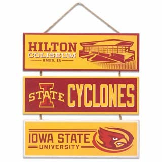 Décoration murale Iowa State University Football en bois vintage Open Road Brands