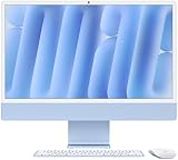 Apple iMac All-in-One Desktop-Computer mit M4 Chip mit 10 Core CPU und 10 Core GPU: 24" Retina Display, 16 GB gemeinsamer Arbeitsspeicher, 512 GB SSD Speicher, passendes Zubehör; Blau