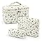 LIULINY 3 Piezas Neceser Mujer con Estampado Floral, Neceser Acolchado, Bolsa de Aseo con Estampado de Flores, Bolsa de Maquillaje Portátil, para Mujer, Niñas, Vacaciones (Flores Azules)