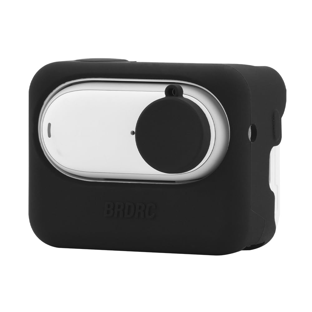 Thumb Camera Silicone Protective Case with Lens Cover for Insta360 GO3 Battery Compartment Protective Cover Dustproof Anti-Drop Silicone Case Body Lens Cap Accessories (Black 2)
