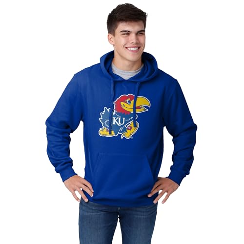 FOCO Kansas Jayhawks NCAA Mens Solid Team Logo Hoodie - XXL