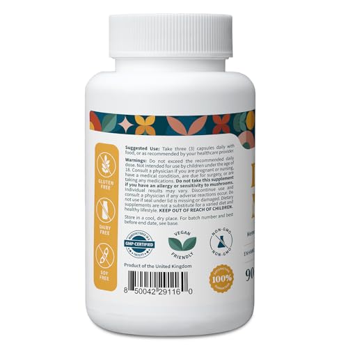 Pattern Wellness Lion’s Mane Mushroom – Supplement Capsules for Cognitive & Focus Support – Enhanced Absorption – 90 Vegan Capsules - Image 3