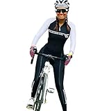 Damen Radtrikot Skinsuit Overall Langarm Set Gel Rennrad Mountainbike, 6, Small