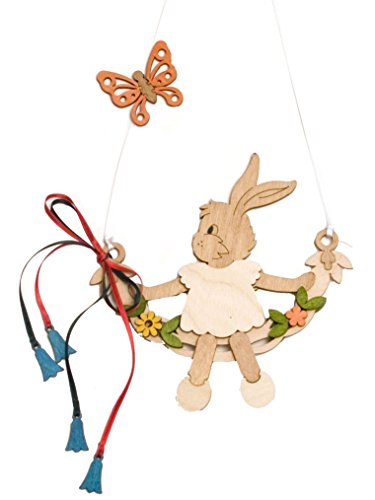 Hobaku Conejito Drechslerei Kuhnert Bastelset Fensterbild en el oscilación de 14 x 24 cm 10112