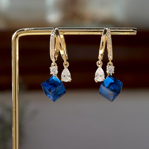 Boucles d'oreilles cube double cercle cadeau de Saint-Valentin romantique - 5