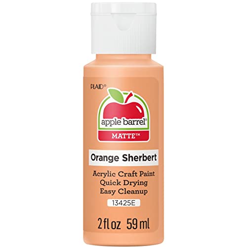 Image of Apple Barrel Acrylic Paint, Orange Sherbert 2 fl oz Classic Matte Acrylic Paint For Easy To Apply DIY Arts And Crafts, Art Supplies With A Matte Finish- Pack of 1