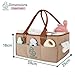Parenté Diaper Caddy Organizer for Baby Essentials, Portable Nursery Storage Bin with Handles, Large Capacity for Diapers, Wipes, Toys, Changing Table or Car, Felt Diaper Organizer