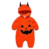 [simprettycos] あったか ふわふわ かぼちゃの着ぐるみ ベビー服 かわいいハロウィン用ベビーコスチューム パーティ・クリスマス・年賀状等にも最適な変身衣装 デビルパンプキン仮装 90cmサイズ lb100003a03n0