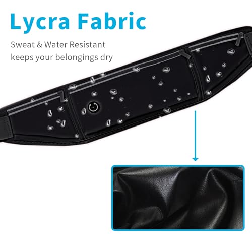 slim running belt for women menrunners fanny pack phone holdermoney beltrunning gear accessorieswith 3 pocketsblack