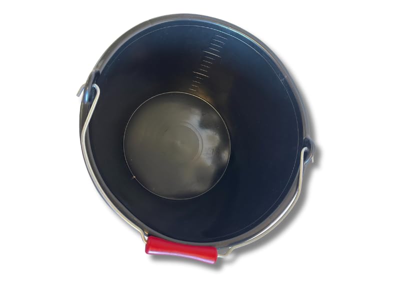 Kibros Lot 6 seaux à veau plastique noir 15L anse métal zingué