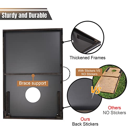 Image of Cornhole Set 4x2 and 3X2 Regulation Size Corn Holes Sets with Carrying Bags & 8 Bean Bags Cornhole Boards Bean Toss Games for Adults Family Outdoor Beach Lawn Outside Backyard Games