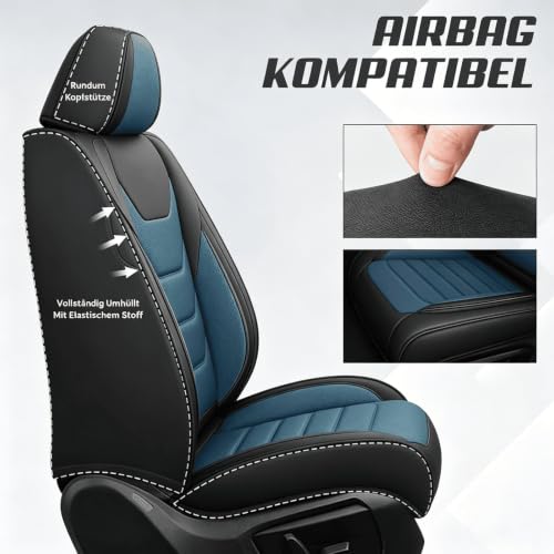 Housses de siège auto en cuir pour Citroen C8 confort premium