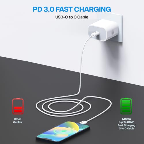 Image of Amkette Mozen Certified 65W Type C to Type C Braided Cable | C to C Cable Fast Charging | 480 Mbps Data Transfer | Compatible with iPhone, Samsung, Nothing, Motorola, Xiaomi, Realme & USB-C Devices