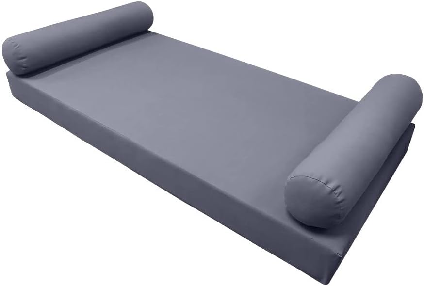 Prolinemax Style 5 Crib Size Knife Edge Outdoor Daybed Mattress Bolster Insert and Cover Complete Set AD001