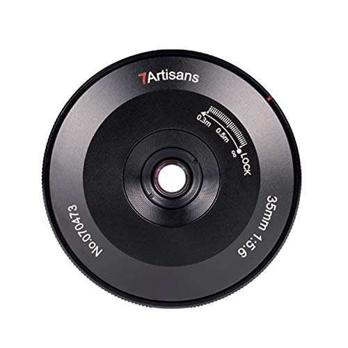 7artisans Objetivo ultra delgado de 35 mm f5.6 con enfoque manual para cámara Sony E Serise sin espejo A6000 A6300 A6400 A6500 A5000 A5100