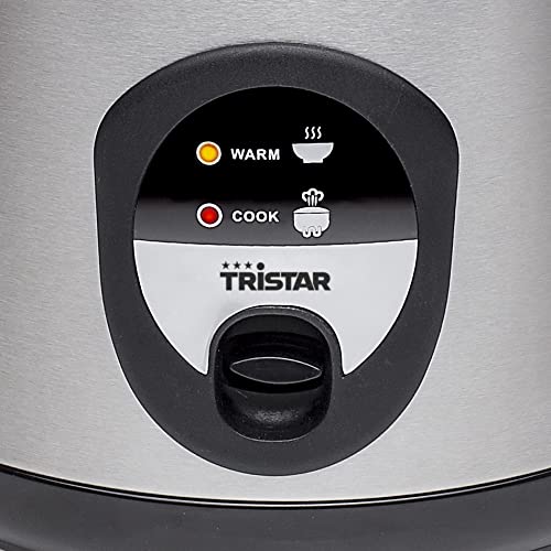 Tristar-RK-6126-Arrocera-Capacidad-1-litro-Funcion-para-Mantener-el-Calor-Apagado-Automatico-Incluye-Taza-Medidora-Espatula-y-Cuchara-revestimiento-antiadherente-del-recipiente-400-W-Plateado