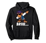 Funny Dabbing Monkey Bruh Bro Dab Meme Humor Men Teens Boys Pullover Hoodie