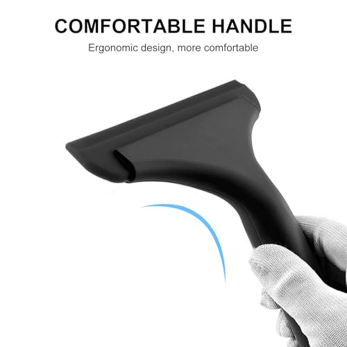 Image of SetSail Shower Squeegee for Glass Doors Small Squeegee for Shower Glass Door Mini Silicone Windshield Squeegee for Car Window, All Black