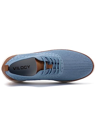 Image of VILOCY Men's Casual Dress Sneakers Lace-Up Oxfords Business Mesh Breathable Walking Shoes Tennis Comfortable