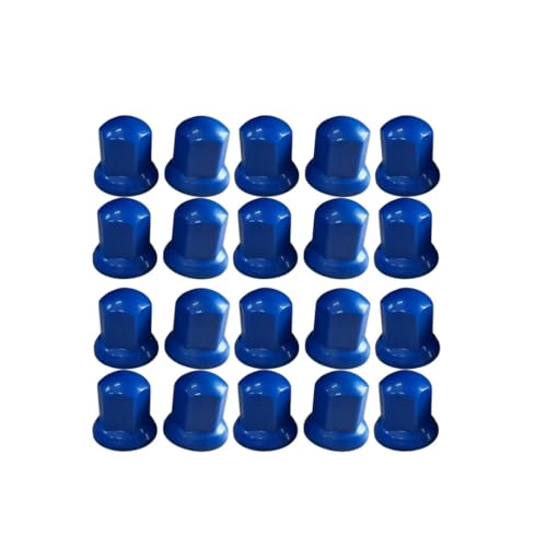20 tapas de plástico para tuercas de rueda de 33 mm, color azul, para camión, remolque, furgoneta, autobús