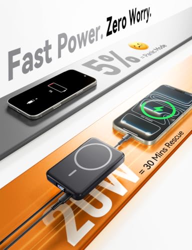 Image of Magnetic Portable Charger 10000mAh, Fast Charging MagSafe Battery Pack