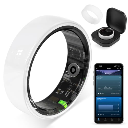 Image of Smart Ring for Women, Health Tracker & 5ATM, COLMI R02. (White Ceramic, 8#)