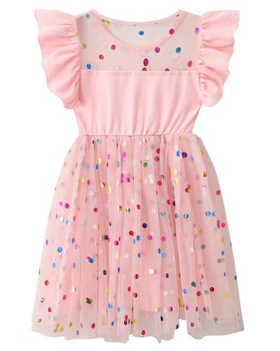 Dutebare Girl Tutu Dress Ruffle Sleeve Toddler Tulle Dresses Cute Princess Party Sundress2