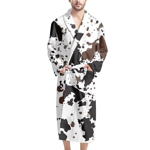 HUGS IDEA Ultra Soft Bathrobe for Adult Men Boys Long Sleeve Warm Plush Microfiber Thick Robes with Pockets