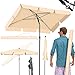 Produktbild KESSER® Sonnenschirm Rechteckig für Balkon Garten & Terrasse Gartenschirm Terrassenschirm Schirm 200 x 125cm Beige