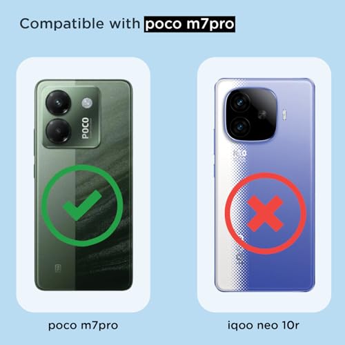 Image of Outlouders Back Cover for Poco M7 Pro 5G Mag-Safe Transparent PC + TPU Bumper Case with Magnetic Support Shockproof Protection (Transparent Mag-Safe)