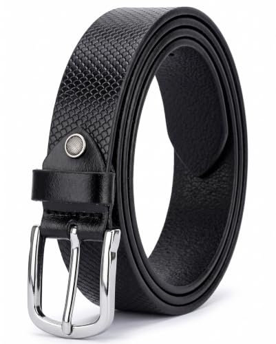 Image of Genuine Leather Belt for Men - Premium Formal & Casual Belt with Metal Buckle - Durable Adjustable Waist Belt for Jeans, Trousers & Office Wear