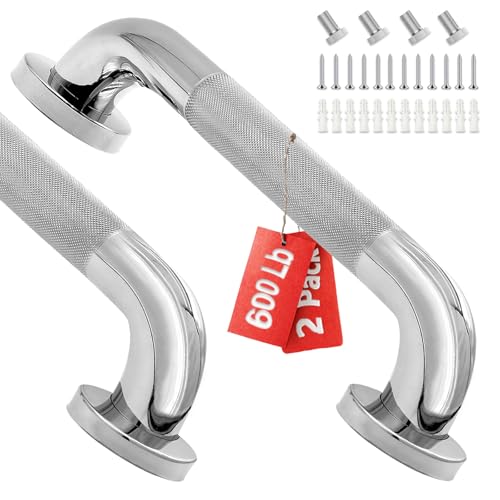 2 Pack 16 Inch Shower Grab Bar, Grab Bars for Bathtubs and Showers, Stainless Steel Anti-Slip Shower...
