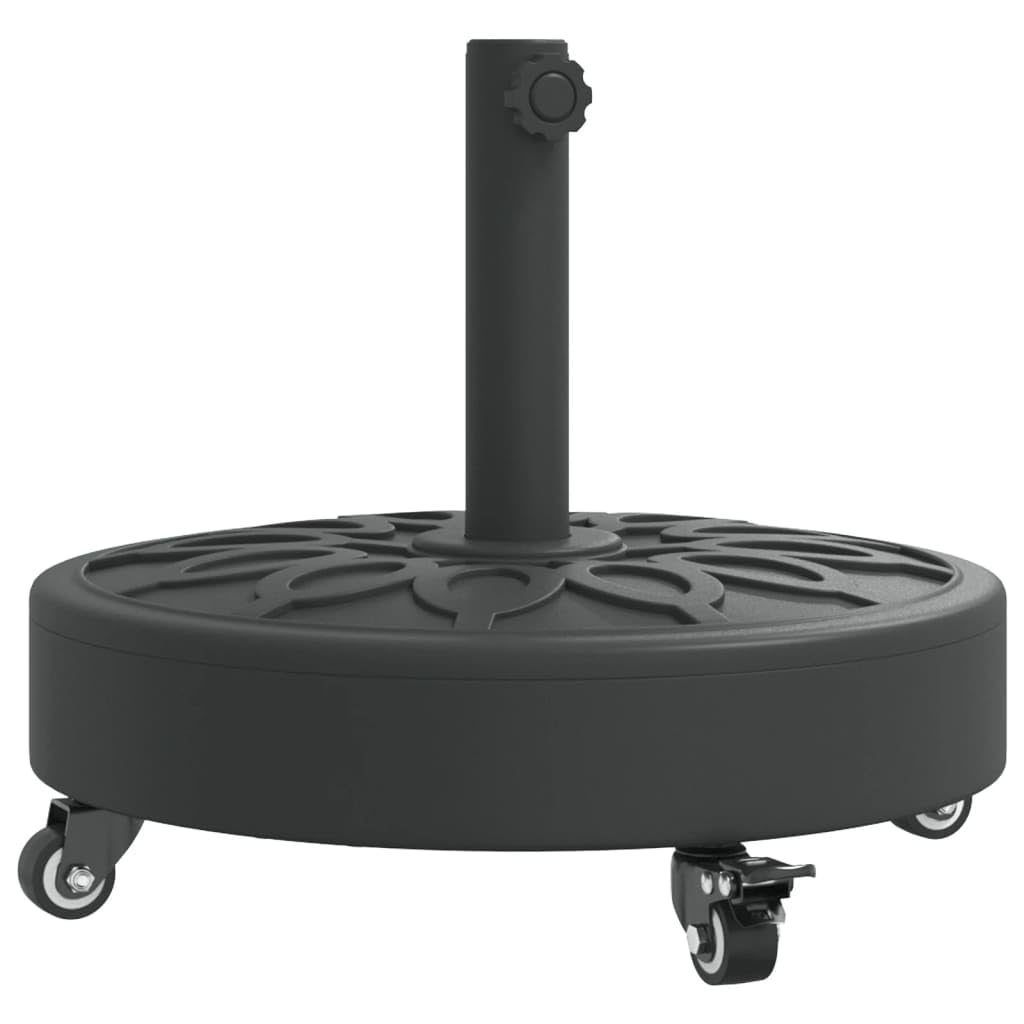 vidaXL Parasol Base with Wheels for Ø38/48 mm Poles, Patio Umbrella Holder Stand for Garden Balcony, Outdoor Umbrella Base for Parasols, 27 kg Round