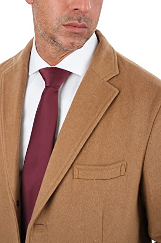 Image of THE SUIT DEPOT Mens Single Breasted Wool Cashmere Full Length Overcoat
