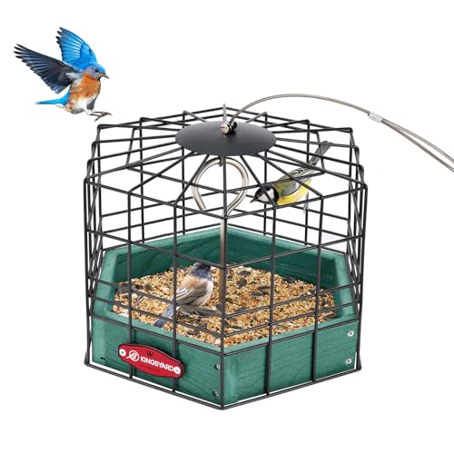 Kingsyard Squirrel Proof Platform Bird Feeders for...
