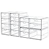 Makeup Organizer With 16 Drawers, 4 Pcs Desktop Office Supplies, Desk Organizers, Clear Desk Accessories, Dustproof Drawer Storage for Make Up, Jewelry, Pen, Stationary