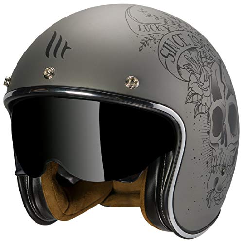 Mt Helmets le Mans 2 Sv Skull & Roses A2 Matt Grey...